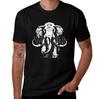 Mens Woolly Mammoth Graphic Cotton TShirt Vintage Prehistoric Animal Print Casual Short Sleeve Tee for Guys