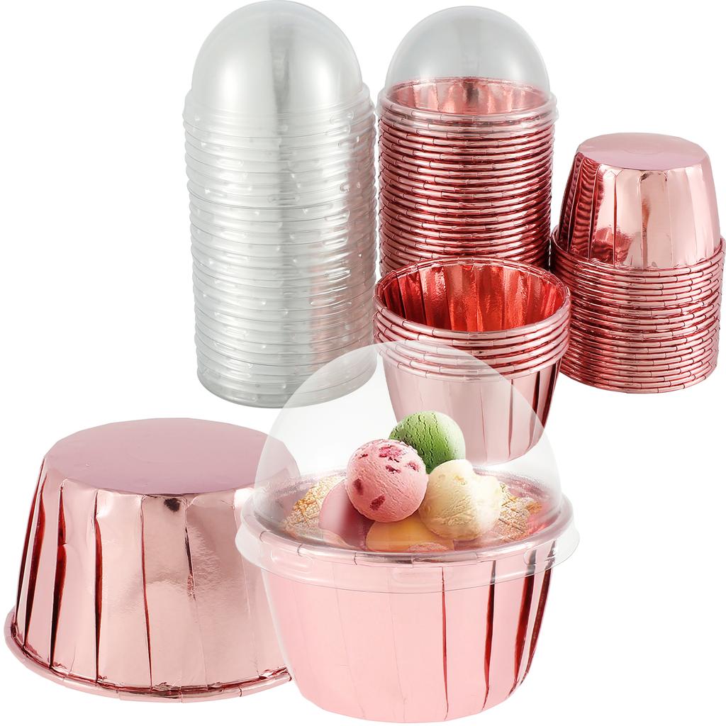 50/100Pcs Foil Muffin Cupcake Liner Cake Wrappers Holders Baking Cup Tray Case Cake Cups Pastry Tools for Wedding Birthday Party