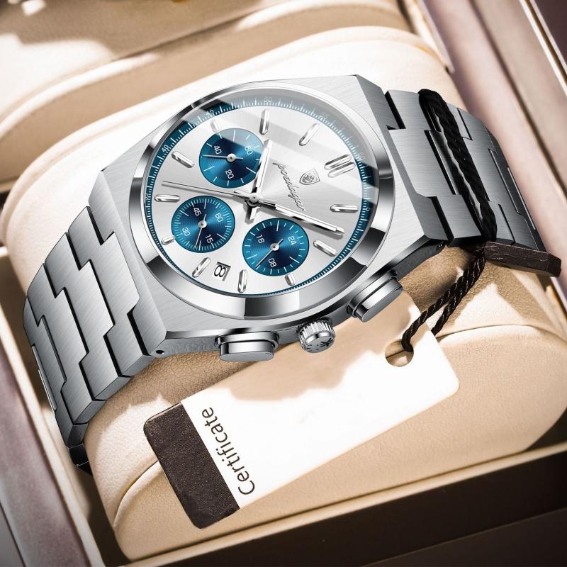 This Is A Newly Designed Fashion Sports Watch Multifunctional Hands with Waterproof Luminous Triple Display Dial Luxury Men's Watch