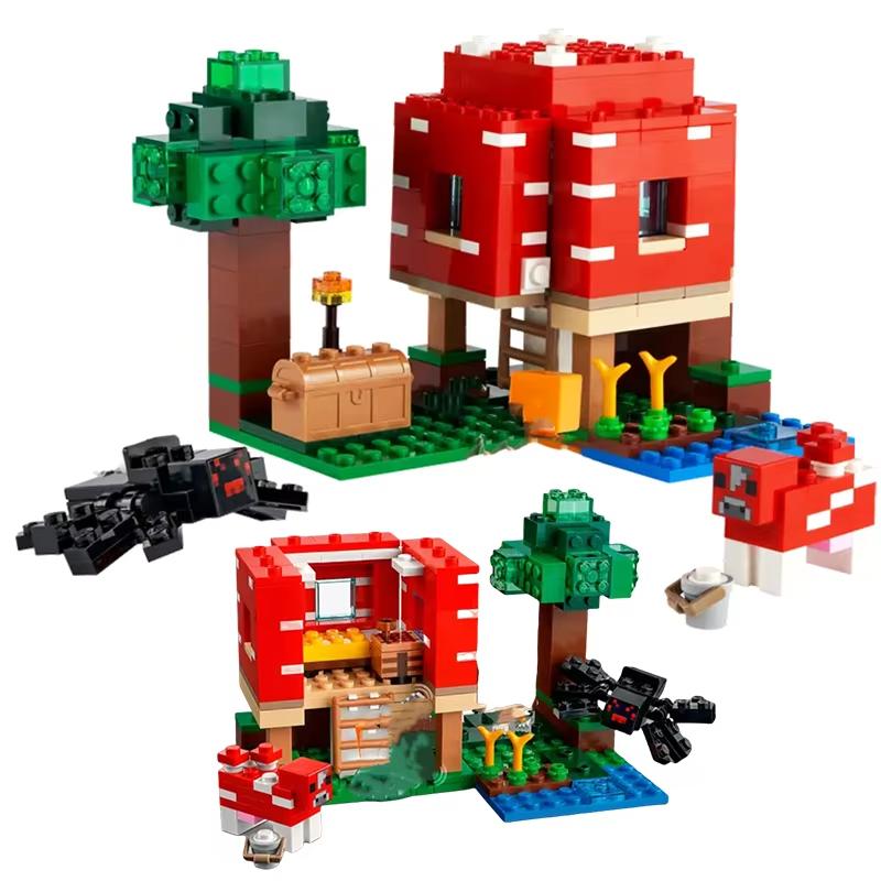 Kompatible MOC-sett MC My World Series byggeklosser The Mushroom House Barneleker Gave