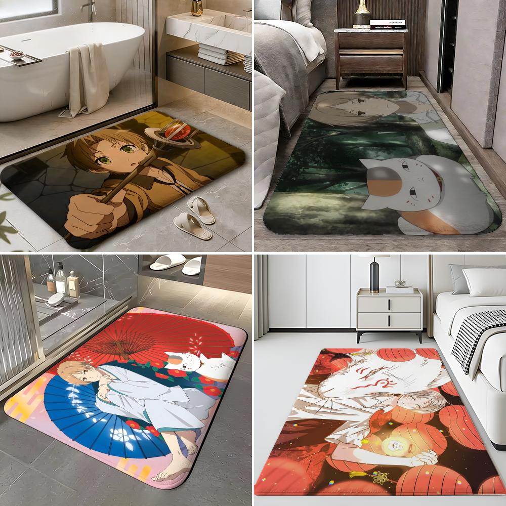 anime N-Natsume's Book of Friends Floor Mat Soft Flannel Entrance Door Mat Non Slip Absorbent Bathroom Bedroom Floor Rug