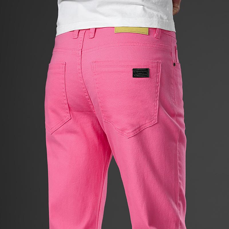 Men's Casual Pants Spring Summer Slim Small Straight Leg Comfortable Fashion Elastic Waist Trousers