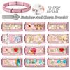 Romantic Pink Love Rose Butterfly Star Shell Zircon Long Italian Charm Links Fit 9mm Stainless Steel Bracelet DIY Making Jewelry