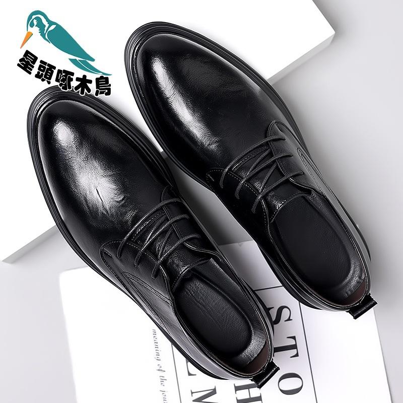 Wenzhou Leather Shoes Men's 2025 Spring New Business Hand-scratched Men's Leather Shoes British Style