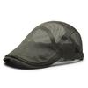 Summer Hollow Mesh Beret Breathable Sun Hat British Vintage Style Unisex Lightweight Casual Outdoor Daily Wear