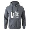 Printed Long Sleeve Autumn Teens Gray Black Hooded Sweatshirt Sportswear Hoodie