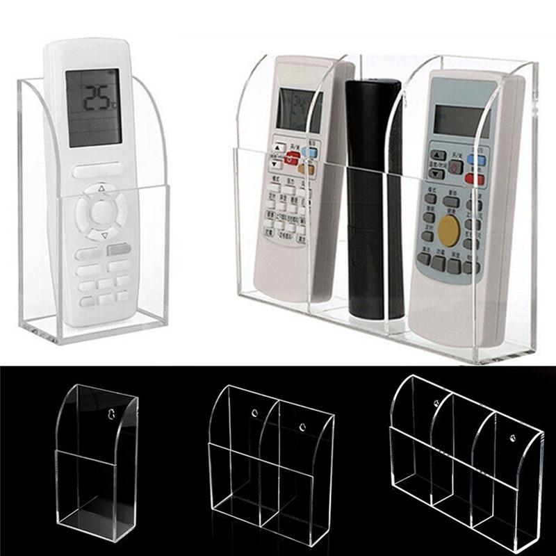 TV Remote Control Holder Wall Hanging Mount Acrylic Organizer Acrylic Stand Box Storage Home Organizer