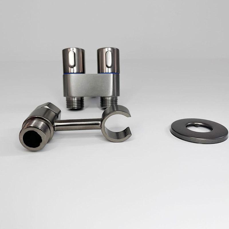 Gray/Chrome Brass Washing Machine Faucet Double Use Bathroom Bidet Faucet Set Wall Mounted High Pressure Toilet Cleaning Nozzle