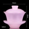 Lotus Jade Porcelain Gaiwan for Tea Single High-grade Tea Cup Sancai Tea Bowl Glazed Tea Set Chinese Chawan Exquisite Gift Cup