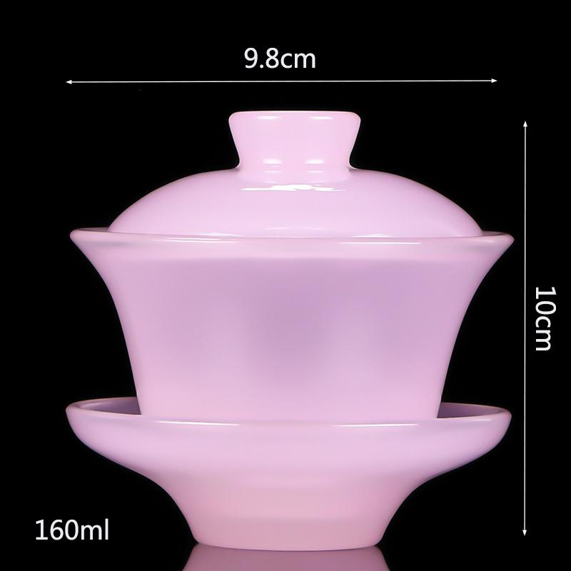 

Lotus Jade Porcelain Gaiwan for Tea Single High-grade Tea Cup Sancai Tea Bowl Glazed Tea Set Chinese Chawan Exquisite Gift Cup 200ml