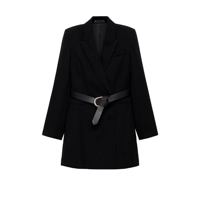 Fall and Winter New Women's Clothing Business Casual Belt Decorative Suit Outwear Mini Dress 87070630