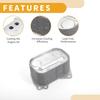 Engine Oil Cooler No.11427625489 Engine Transmission Oil Cooler Trans Cooler for BMW 320i 2012-2016 for Mini Cooper Aluminum Alloy Silver Tone