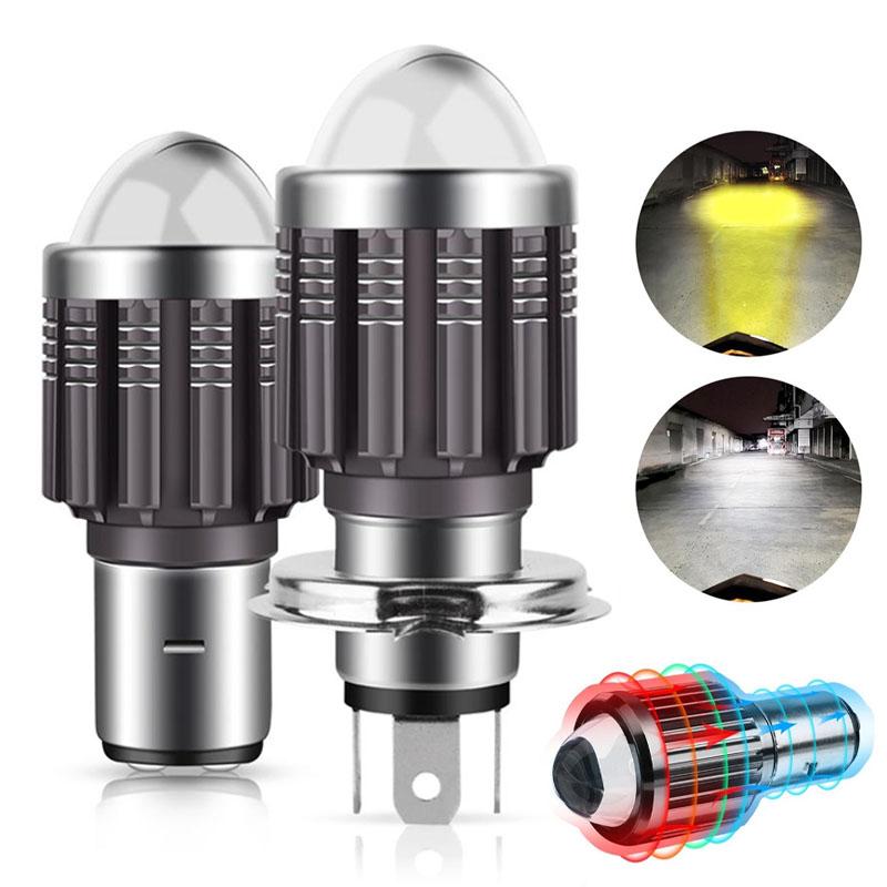 

6000LM Светодиодные лампы мотоцикла H4 BA20D Светодиодные лампы фар мотоцикла Низкие энергопотребление Белая желтая лампа Противотуманные фары Фары