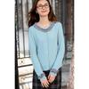 ITISF4 Französisches Rüschen Karopatchwork Stricktop
