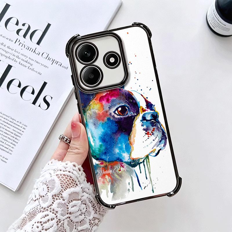 French Bulldog Dog Pug Design Plating Phone Case For Xiaomi Redmi Note 14 15 Pro Plus 13 12 11 11S 11T 10 9S 9 5G Anti-Fall Aira