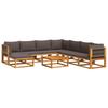 9 Piece Garden Sofa Set with Cushions Acacia Wood & Rope