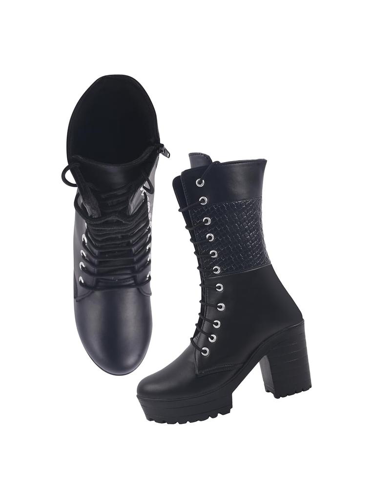 Shoetopia Womens Chunky Heel Short Booties with Non-Slip Sole, Comfortable Trendy Ankle Boots | Soft Cushioned Sole | Casual, Party & Winter Wear