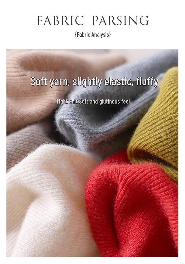 Autumn & Winter Slim-Fit Women's Ribbed Pullover Sweater - Half-High Collar, Casual & Versatile Fashion Base Layer