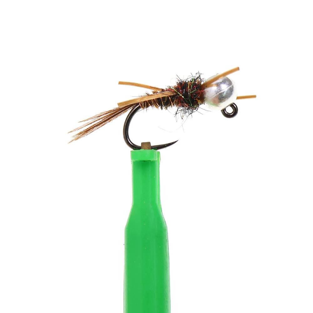 6PCS #14 #16 Barbless Jig Stonefly Nymph Fly Rubber Legs, Pheasant Tail, Bead Head Fast Sink Euro Nymph Trout Bass Fishing Lures