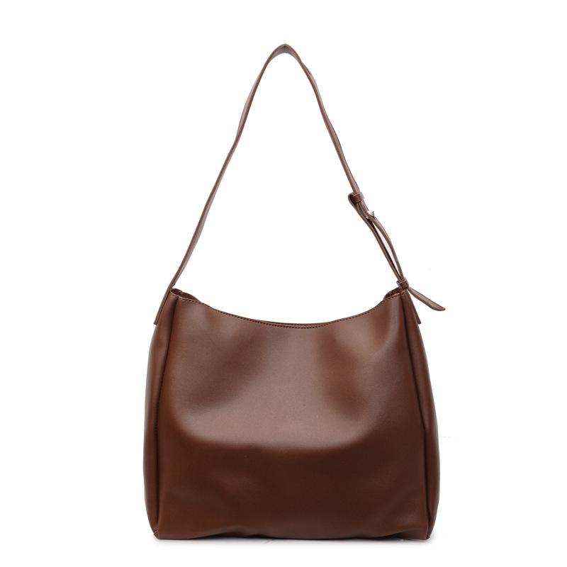 

Трендовая универсальная двухкомпонентная сумка из мягкой кожи для мамы и дочки 2025: Минималистичный стиль, однотонный, вместительная наплечная сумка кофейный