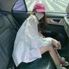 Women's High-End White Loose-Fit Shirt Jacket - Spring/Autumn 2026, Sun Protection Design