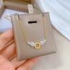 Full Drill Wing Furnace Real Gold Cold Necklace Female Collarbone Chain With Jewelry