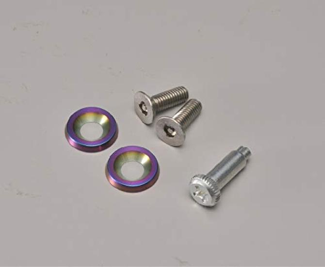 Carmate License Plate Security Flat Neo LS423 Bolt, 2, Chrome,