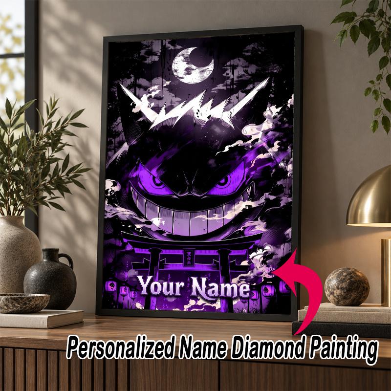 Personalized Gengar Diamond Art Custom Name 5D Diamond Painting Full Drill DIY Craft