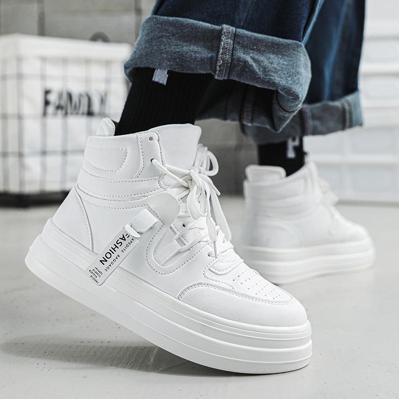 High-top board shoes men's autumn new heightening platform trendy shoes men's fashion men's personality fluorescent green men's shoes