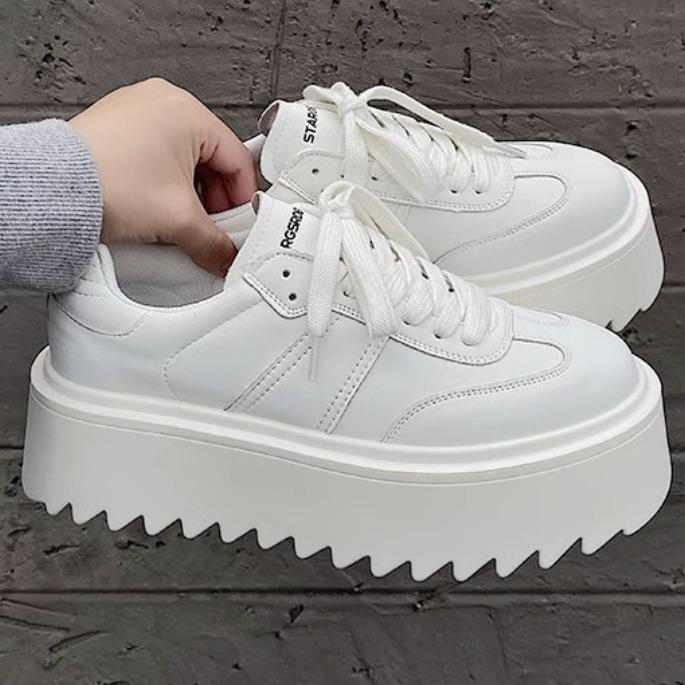 Fashion Men Thick-soled Casual Sports Shoes High-end Matte Big-headed Derby Shoes High Quality Platform British Casual Leather Men Shoes