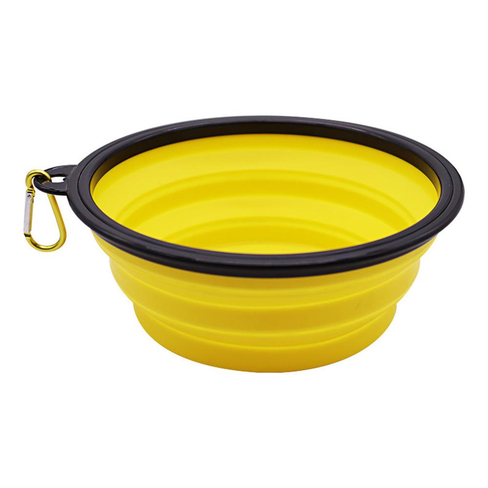 Portable Silicone Pet Bowl Foldable Dog Cat Food Feeder with Hanging Hook Outdoor Travel Mascotas