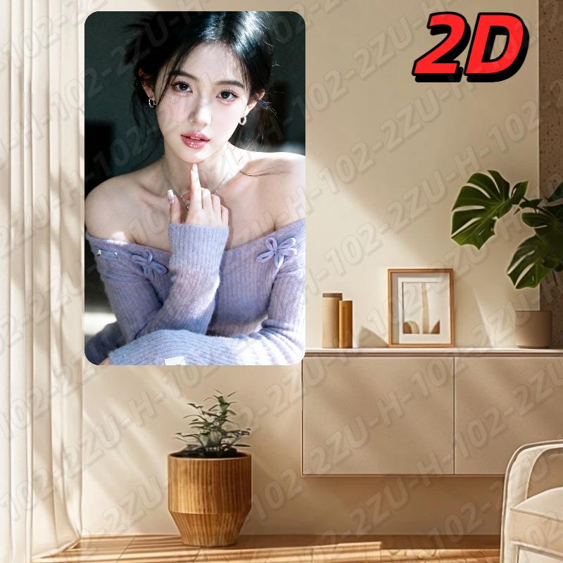 

Modern Home Decor Wall Art OffShoulder Portrait Fashion Figure Purple Sweater Room Decoration 20x30cm