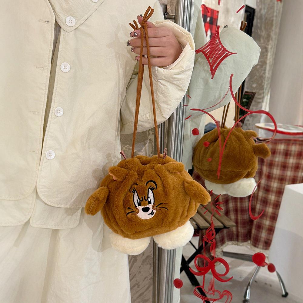 2024 Cross-Border Cartoon Plush Handbag: New Cute Girl's Shoulder & Crossbody Bag