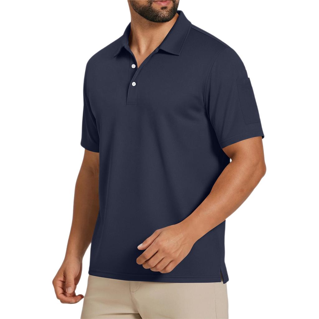 Men's Shirt With Turn-down Collar And Short Sleeves – Casual, Sophisticated T-shirt