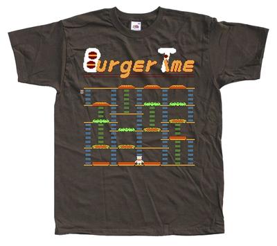 BURGER TIME NES Game T SHIRT BROWN ALL SIZES S-5XL