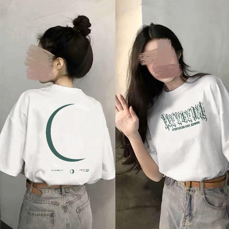 European-Style Women's Gray Short-Sleeve T-Shirt: High-End Summer 2025 White Loose-Fit Pure Cotton Fashion Top