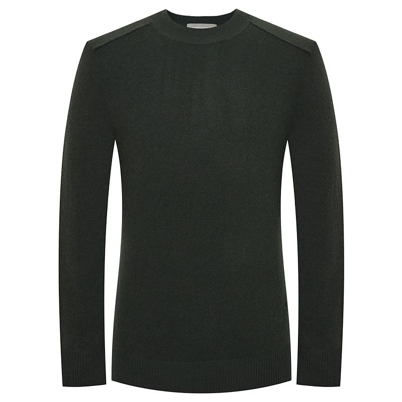 

BAOXINIAO Men s Round Neck 100% Pure Wool Pullover Sweater M-46