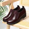 4.5cm Comfortable Deep Mouth Soft Leather Shoes Flexible Loafers Women 2025 Spring Platform Wedges Shoes for Office Mom Work