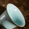 Ru Kiln Gaiwan Tea Set: Handmade Jingdezhen Kung Fu Ceramic with Three Talents Tea Cups in Retro Porcelain Gift Box