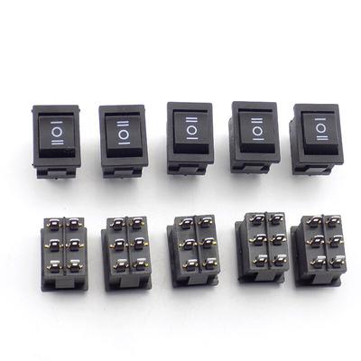 5pcs Switch Boat Rocker On/Off Switch  6 Feet 3 Mode AC 125V 10A AC 250V 6A Power Push Button 21*15mm