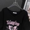 Plus Size Loose Mid-Length V-Neck Short-Sleeve T-Shirt for Women (200/300/350 Jin)