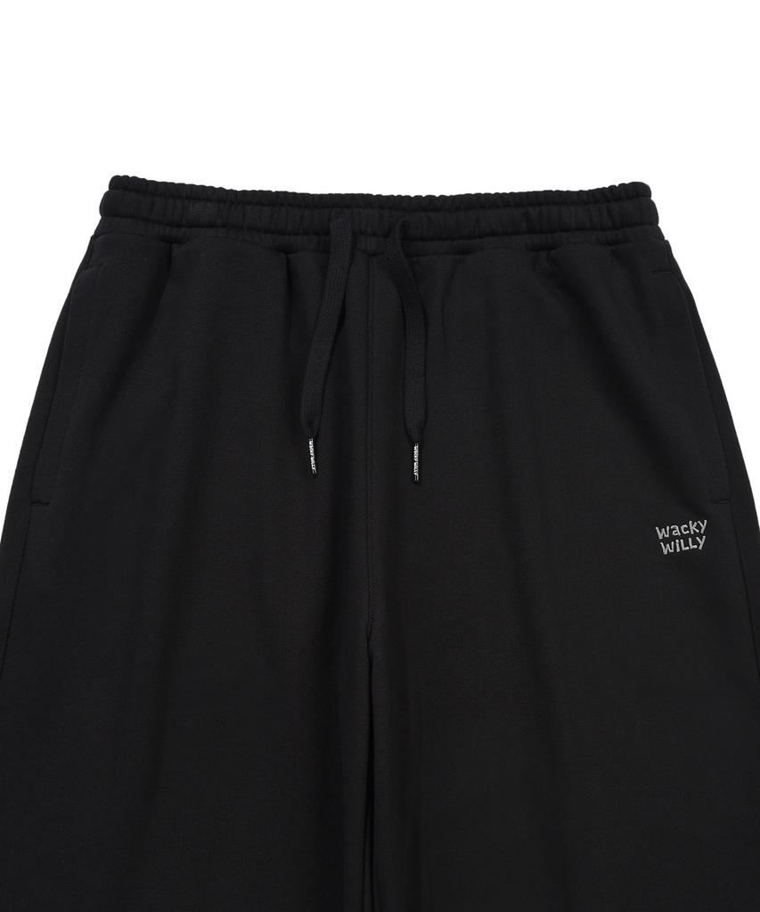 WACKY WILLY Signature Wide Sweatpants Black