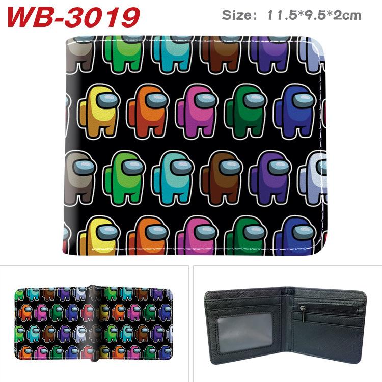 Among Us Wallet PU Leather Bi-fold Short Cartoon Game Card Holder Coin Purse for Students Black