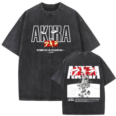 Japanese Science Fiction Cartoon Movie Anime Akira Shotaro Kaneda Washed Vintage T-shirt Men's Clothing Manga Harajuku T Shirt