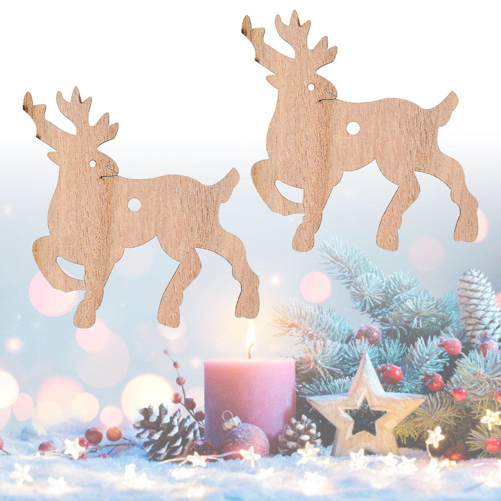 12 ks Vánoční stromek závěsná dekorace Dřevěné srdce lásky Sob Anděl DIY řemeslná ozdoba