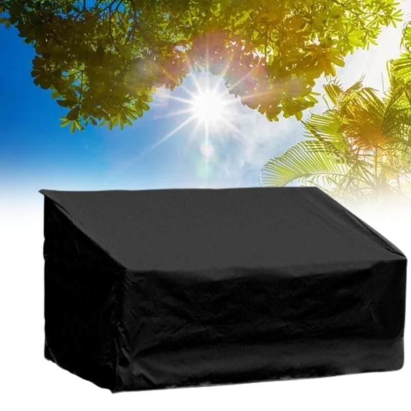 Premium Schwarzer Oxford-Stoff Bankabdeckung Wetterfest Für Gartenmöbel