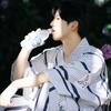 Studio Japanese Traditional Kimono Samurai Yukata Loungewear Men'S Kimono Suit Script Photography Photo Clothing