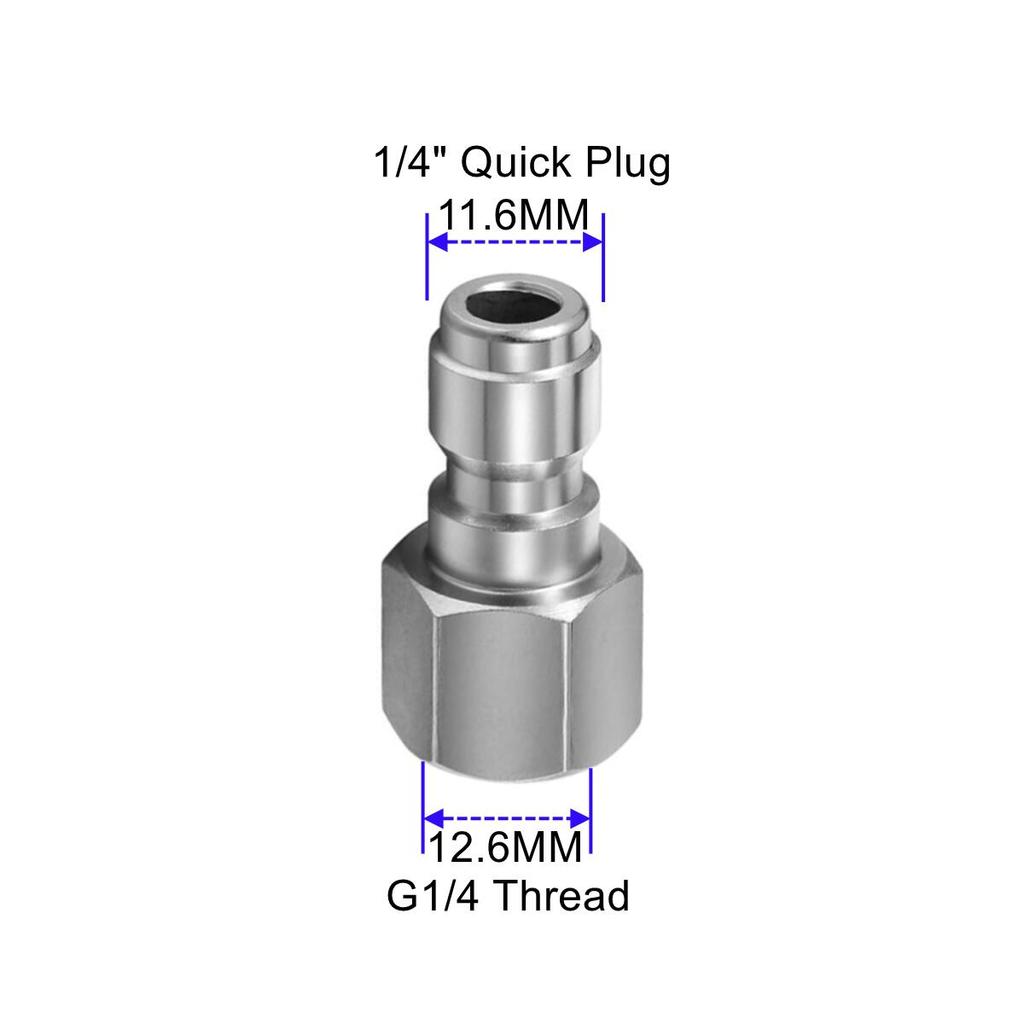 High Pressure Washer Nozzle 1/4" Quick Plug Connector Coupler With G1/4 Male Female Thread Fitting Adaptor Mass Air Flow 3