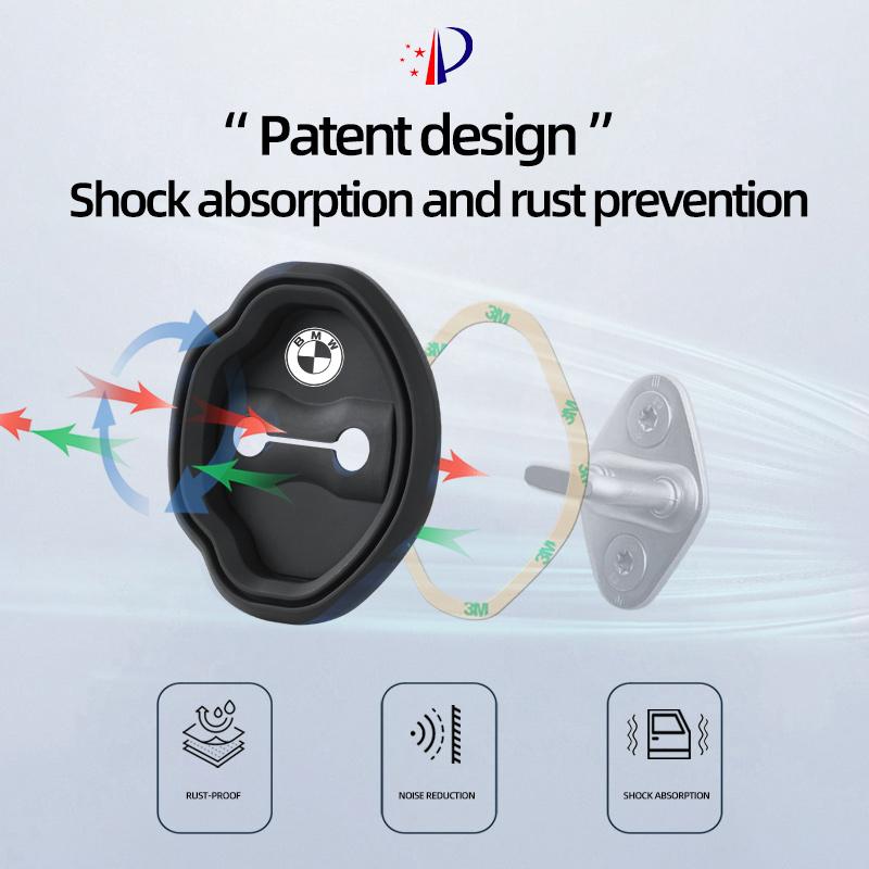 Capa de Silicone para Fechadura de Porta Adesivo Absorvedor de Choque Anti-Ruído para Carro Para BMW E46 E90 E60 F30 F10 E39 i3 i4 X1 X2 X3 X5 X4 X6 X7 M3 M4