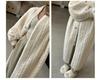 Thick Long Faux Mink Cable Knit Cardigan and Leather-Fur Eco Coat for Women Winter